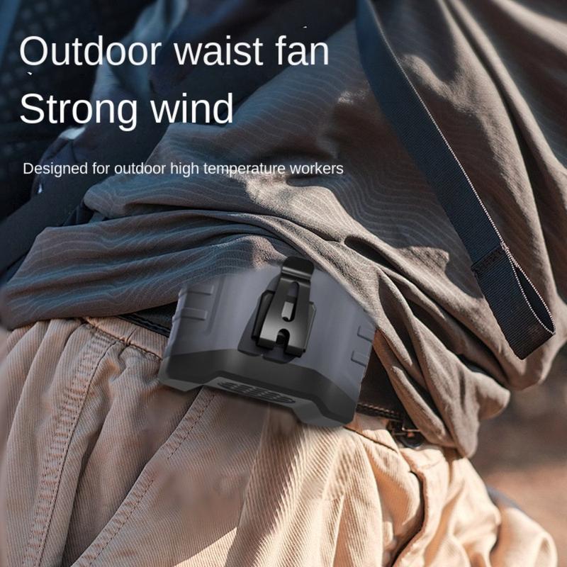 Product Introduction of Portable 4000/8000mAh Waist Clip Fan Wearable Strong Wind Hanging Neck Fan Emergency Mobile Power USB Rechargeable Mini Electric Fan Construction Site 13
