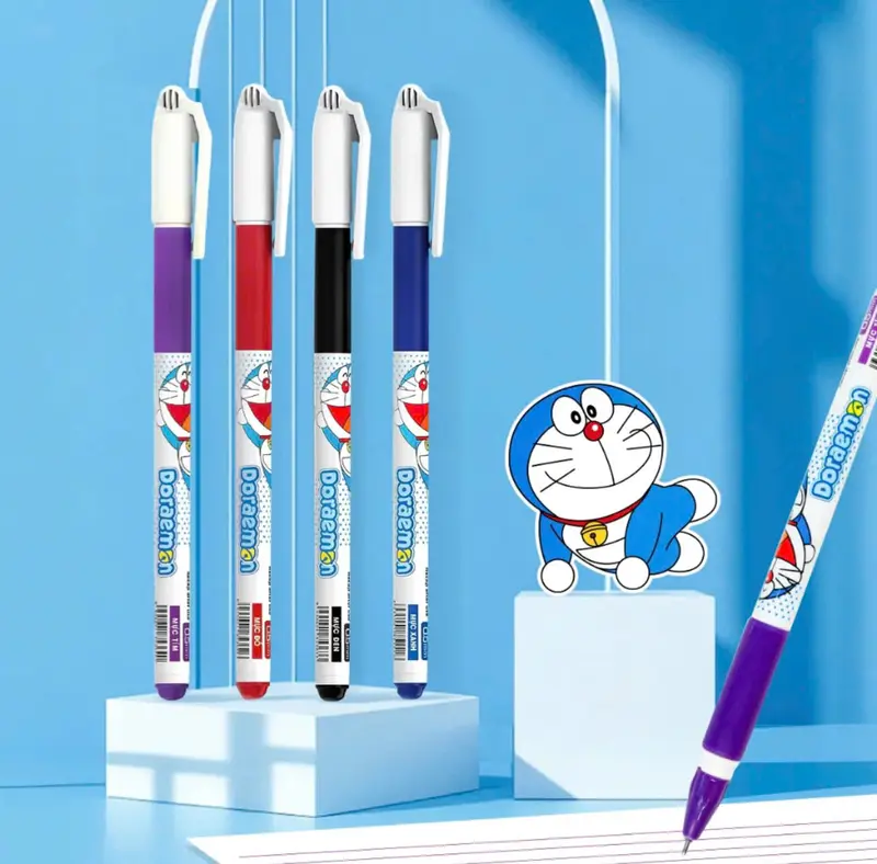 Hộp 20 bút gel Đô re mon TL màu xanh - tím - đen, Bút mực  cho bé ngòi 0.5mm với bút chữ 0