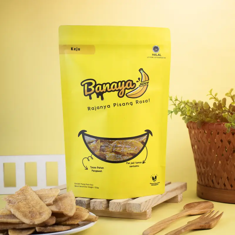 Keripik Pisang Banaya Slice Rasa Keju Manis 100 Gram 3