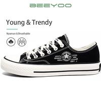 Gambar Beeyoo Sepatu Sneakers Formal Casual Wanita Sepatu Kanvas Fashion Wanita Sepatu Kets Sekolah Olahraga WK207 Karet Shoes - HITAM-PUTIH, 36 dari beeyoo Kota Tangerang 1 Tokopedia