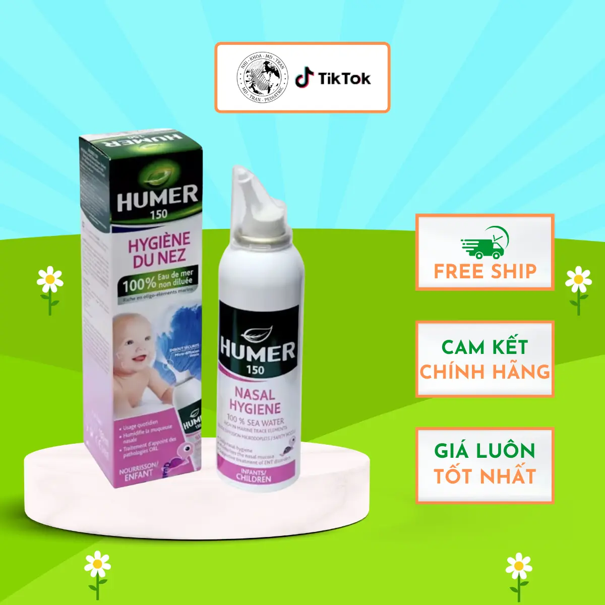 HUMER 150 HUMER NOSE HYGIENE - BÌNH XỊT NƯỚC MUỐI ĐẲNG TRƯƠNG VỆ SINH MŨI 150ML