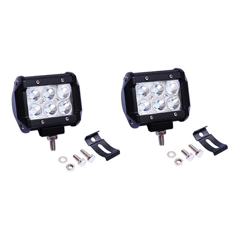 6 Led Head Light For Motorcycle 2 Pieces 6 Led Square Headlight
