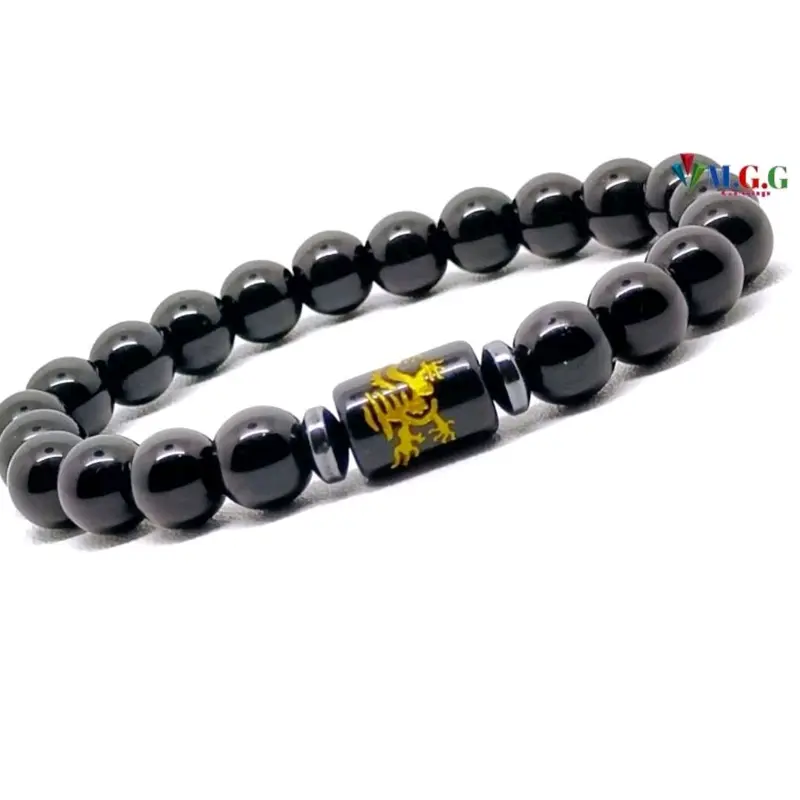 Gelang Giok Terapi Pria & Wanita Raja Naga Gold Fengshui Original batu jade hitam alam aesthetic bracelets 3