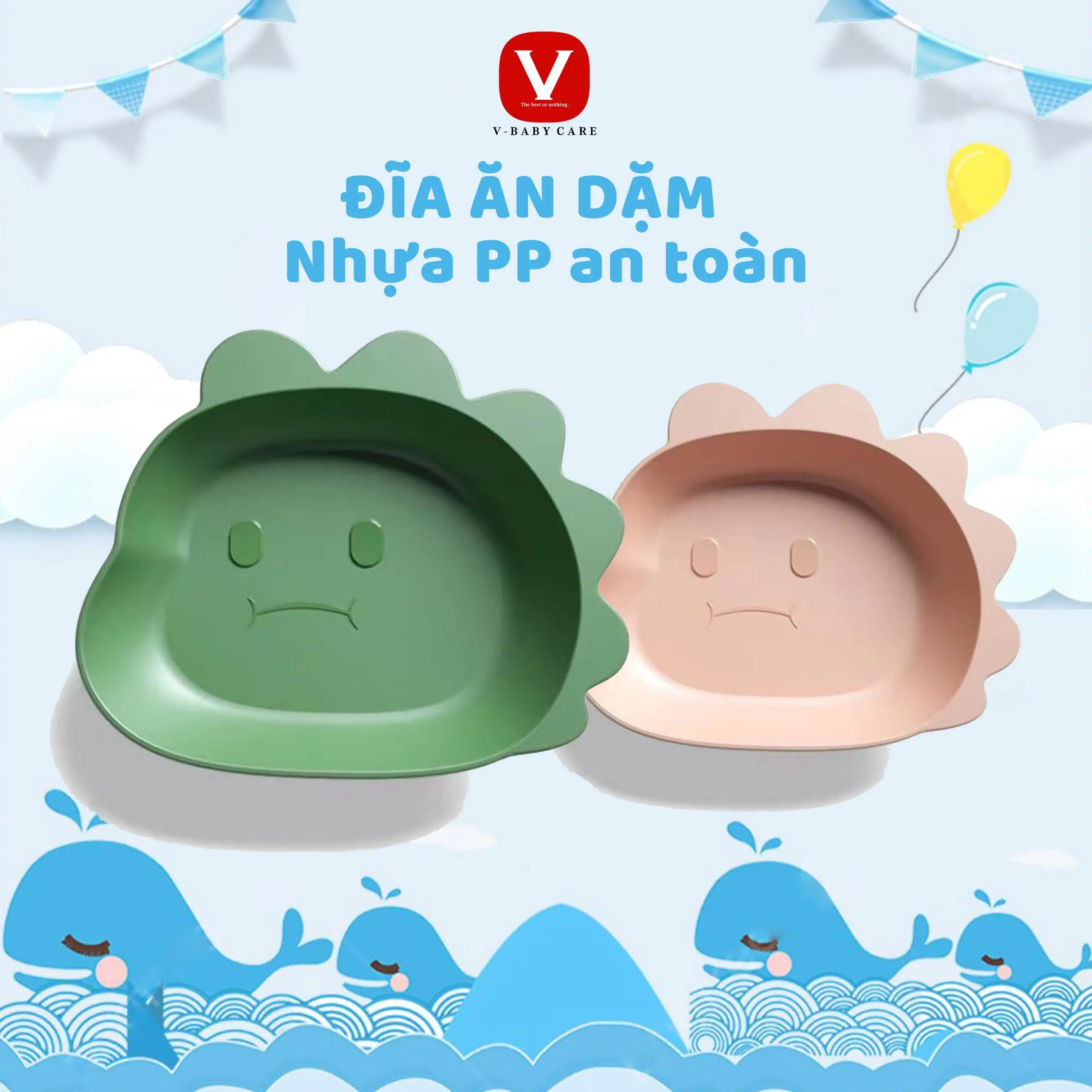 [ QUÀ TẶNG ] Đĩa Ăn Dặm Dùng Được Lò Vi Sóng, Bát Ăn Dặm Lúa Mạch Cho Bé