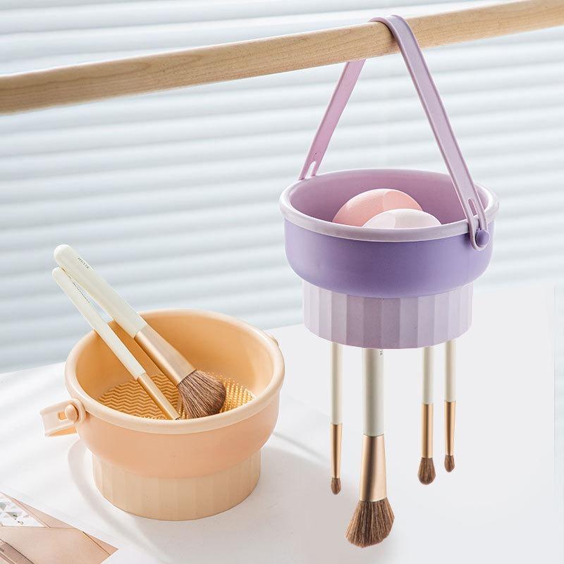HL0606 Pembersih Kuas Make Up Gantung Make Up Brush Cleanser Rak Pengering Kuas Make Up Brush Stand Holder Penyimpanan 1
