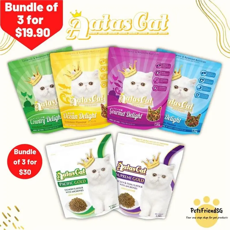 Original Product [Bundle of 3 ]Aatas Cat Delight/Gold (1.2Kg)