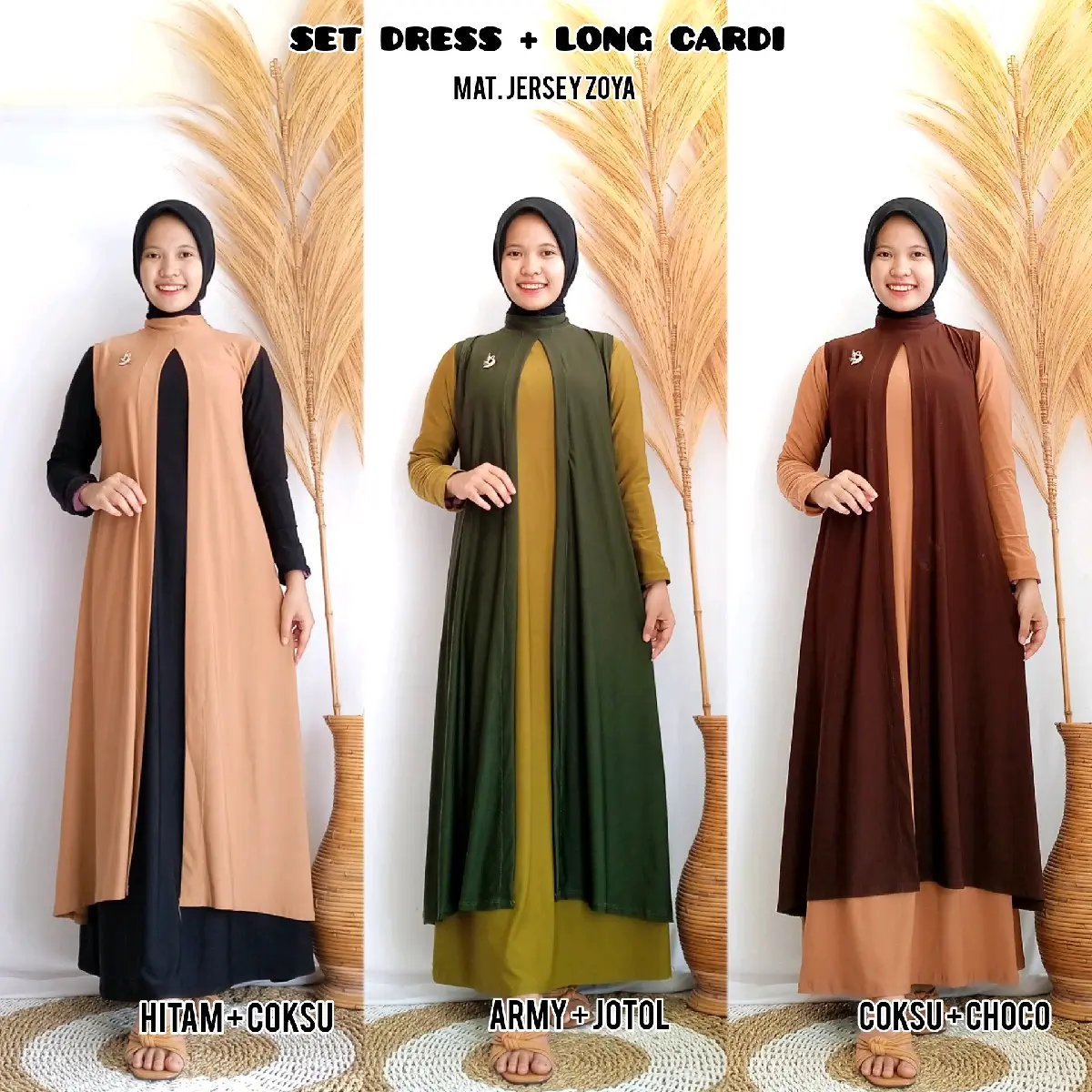 SET DREES INNER + LONG CARDI JERSY ZOYA