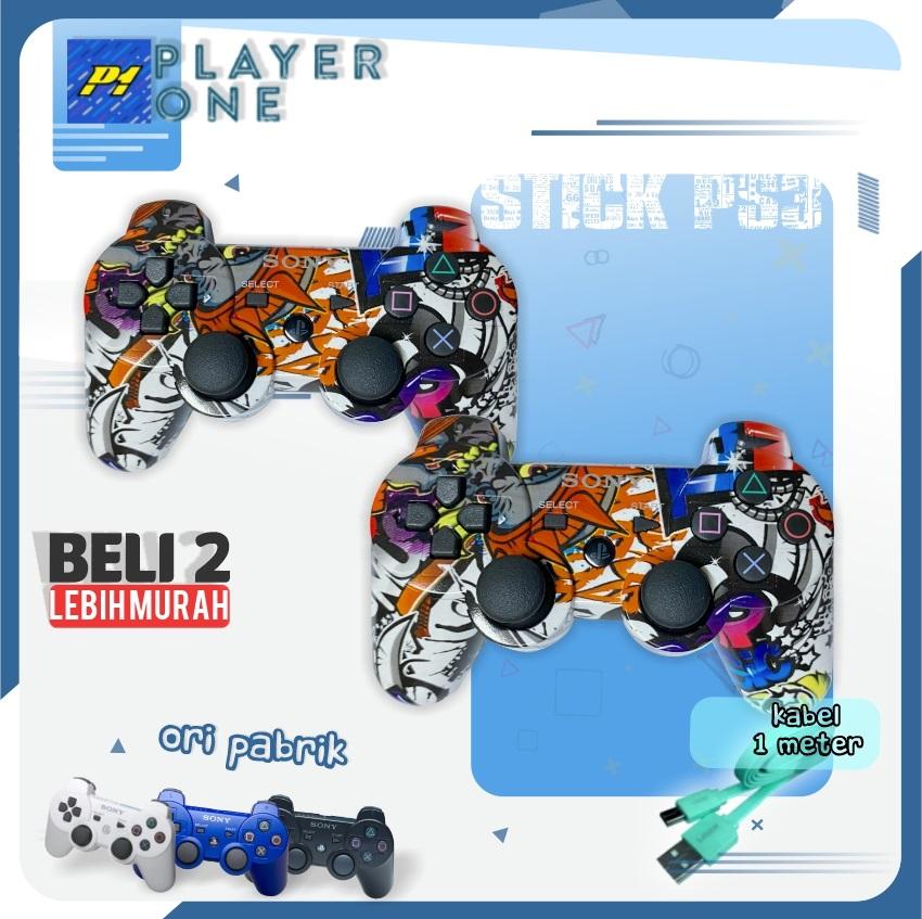 { 2Pcs Hemat } - Stik Stick Playstation 3  PS3 Wireless SONY OP  Getar Joystik