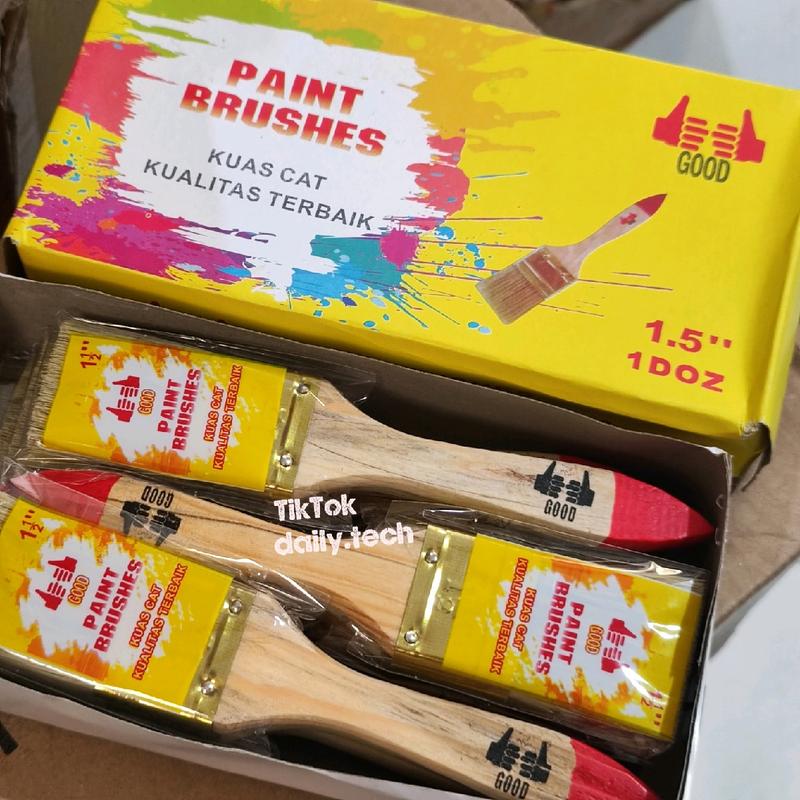Kuas Cat 1,5" Putih GOOD 633 Paint Brush 1,5 Inch - Pack 1 Lusin 0