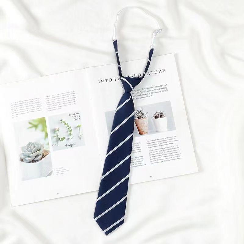 Product Introduction of Blue Tie DK Shirt Men's Casual Formal Lazy No-Knot Easy Pull College Style Bow Tie Women's Decoration 11