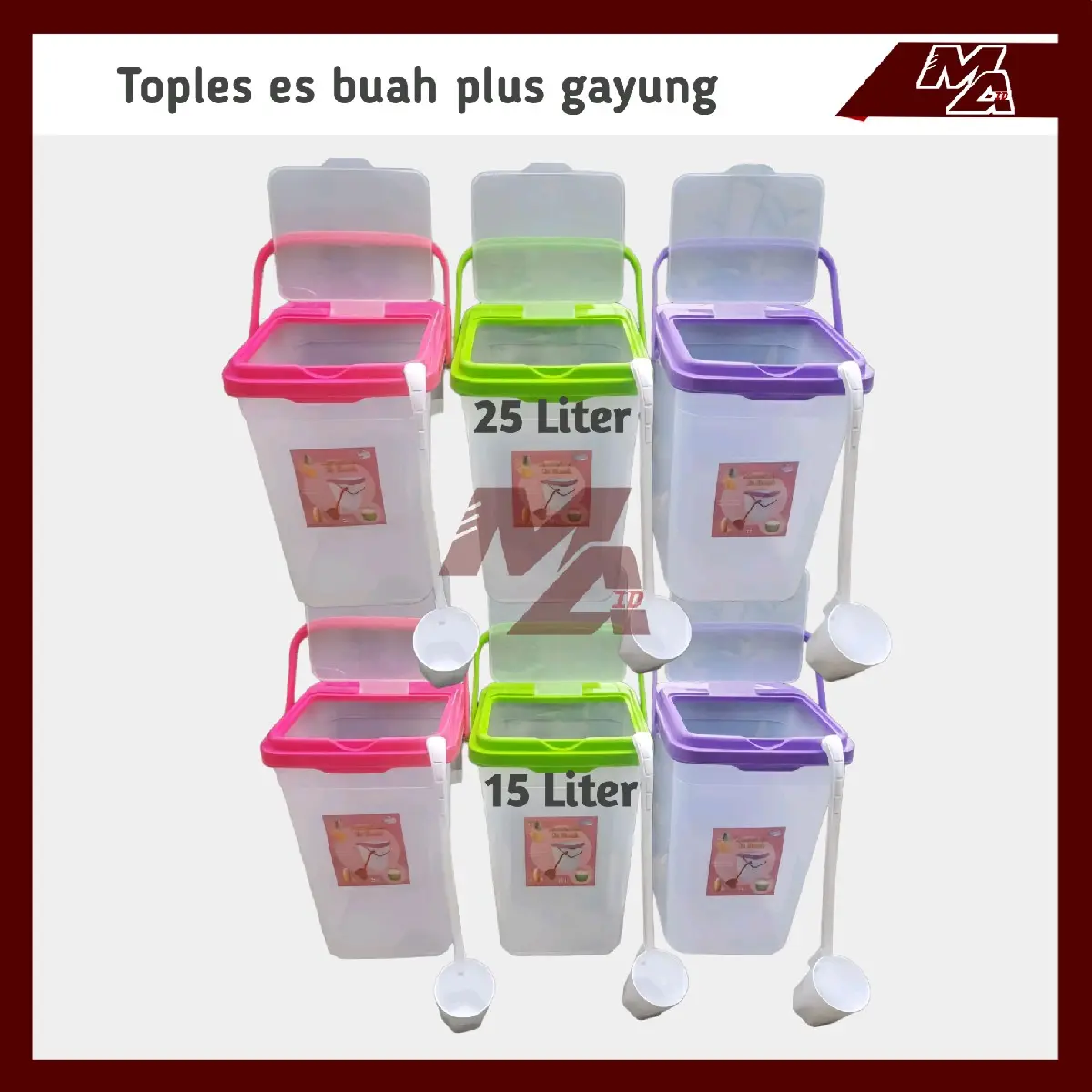 Toples container aquarium es buah/campur 15L&25L