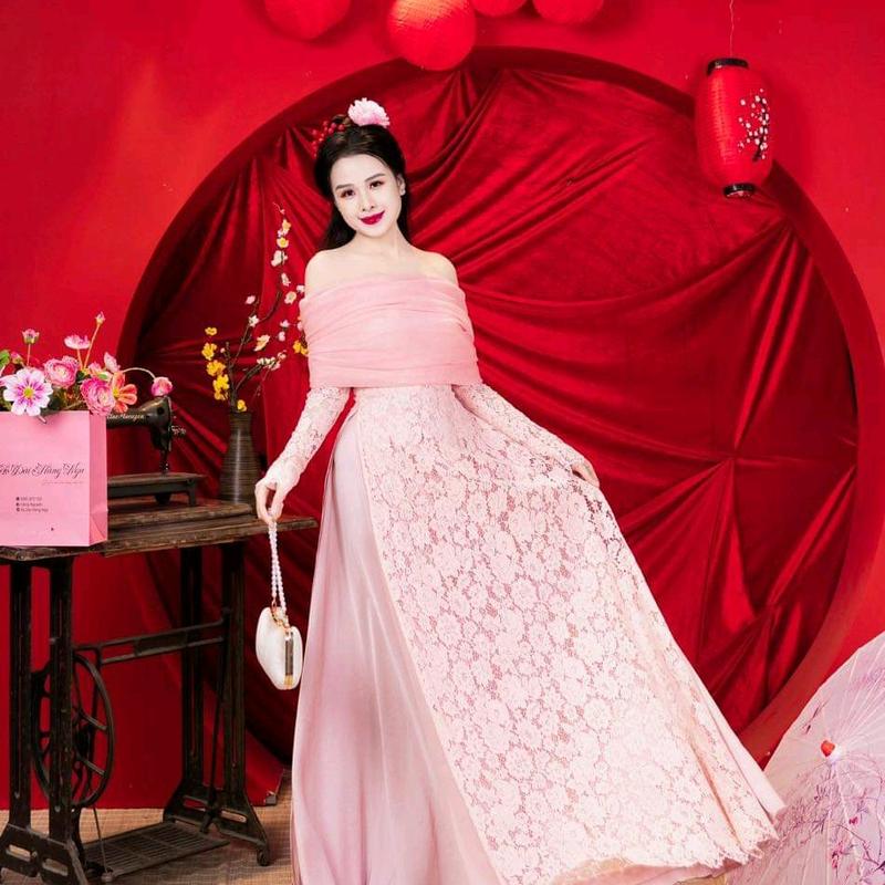 Áo dài ren thiết kế MAAY cao cấp dành cho biểu diễn, chụp ảnh nghệ thuật, áo dài cho MC sang trọng 1