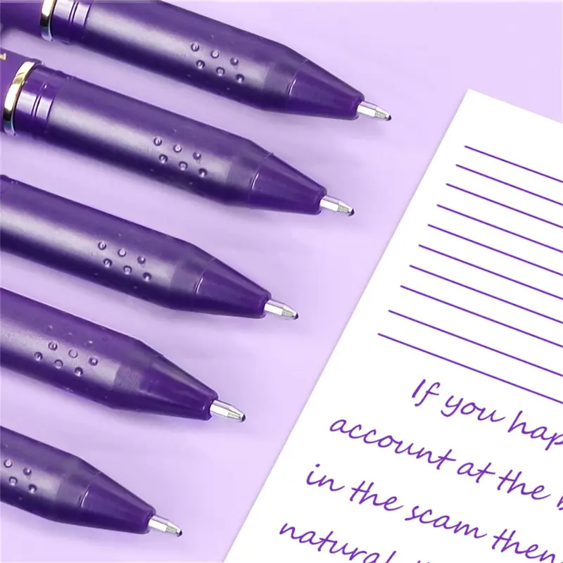 3pcs 0.5mm Gel Pen, Smooth Writing Green/Purple Ink Pen, Multifunctional Writing Stationery for Home Office School Student 2