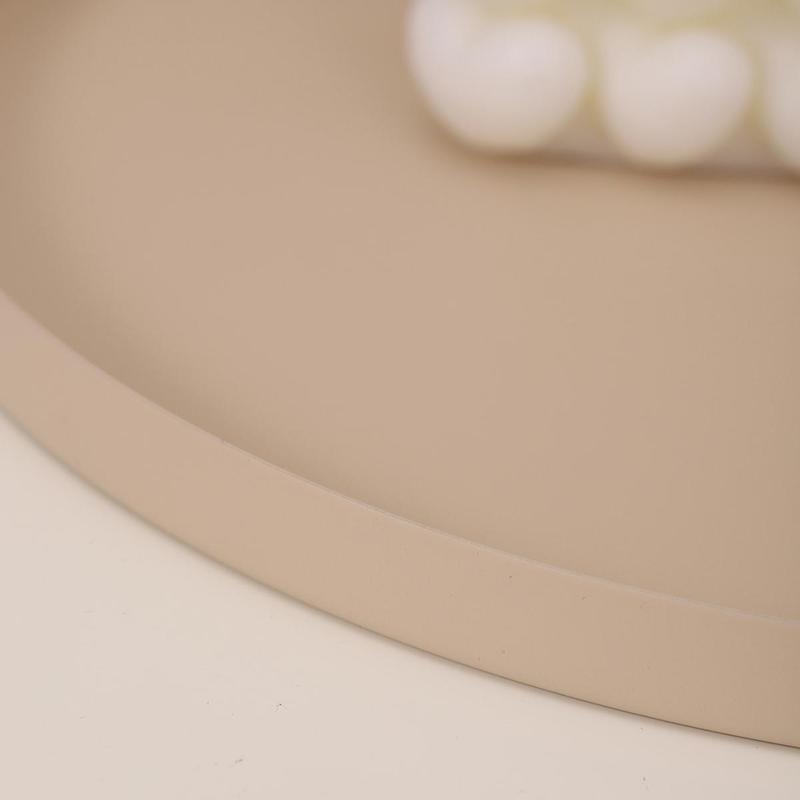 Modern Round Tray, 1 Count Kitchen Display Tray, Iron Jewelry Tray, Solid Color Simple Tray, Home Storage Organization 6