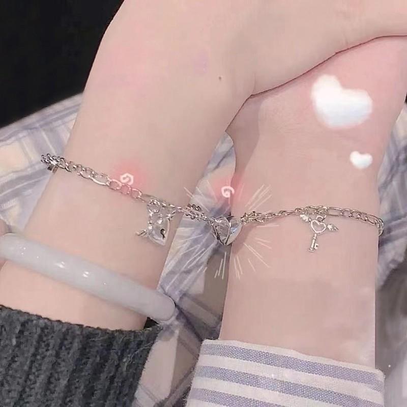 Vòng Lắc Tay Phi Hành Gia Có Thể Điều Chỉnh Thiết Kế Đơn Giản, Quà Tặng Cặp Đôi, Vòng Tay Hình Trái Tim Hàn Quốc, Thích Hợp Cho Ngày Lễ Tình Nhân, Quà Tặng Bạn Thân, Bao Gồm Đồ Dùng