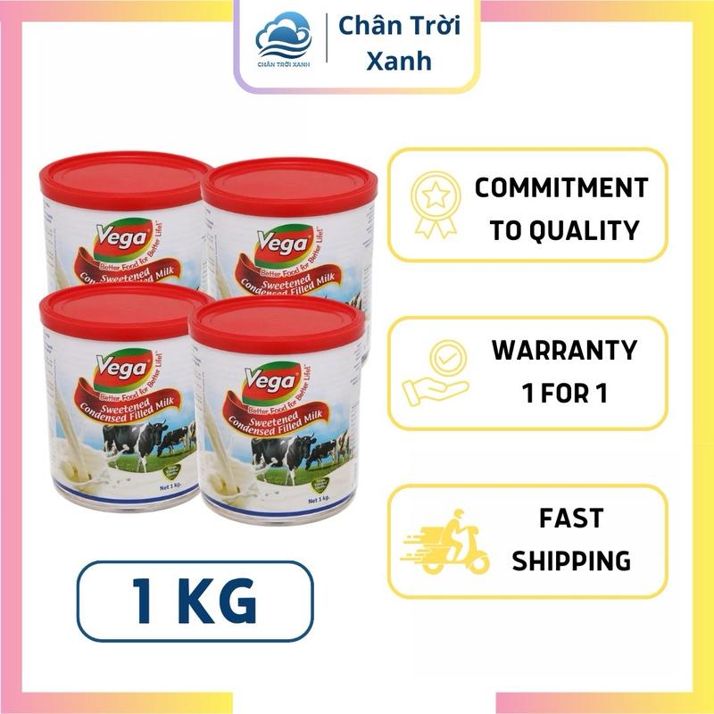 COMBO 4 LON Sữa đặc có đường lon 1kg VEGA - NHẬP KHẨU MALAYSIA CHÍNH HÃNG