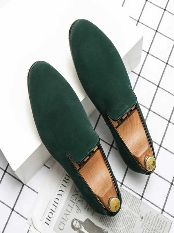 Men's Casual Plain Color Slip-on Loafers, Fashionable Comfortable Loafers for Daily Wear, Lightweight Breathable Shoes for All Seasons 4