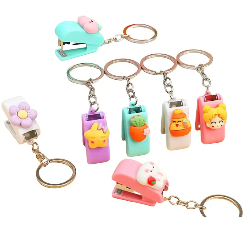 Staples Mini Stationery Karakter Cute Gantungan Kunci Stapler Souvenir Hekter ATK010 - XOBOX 0
