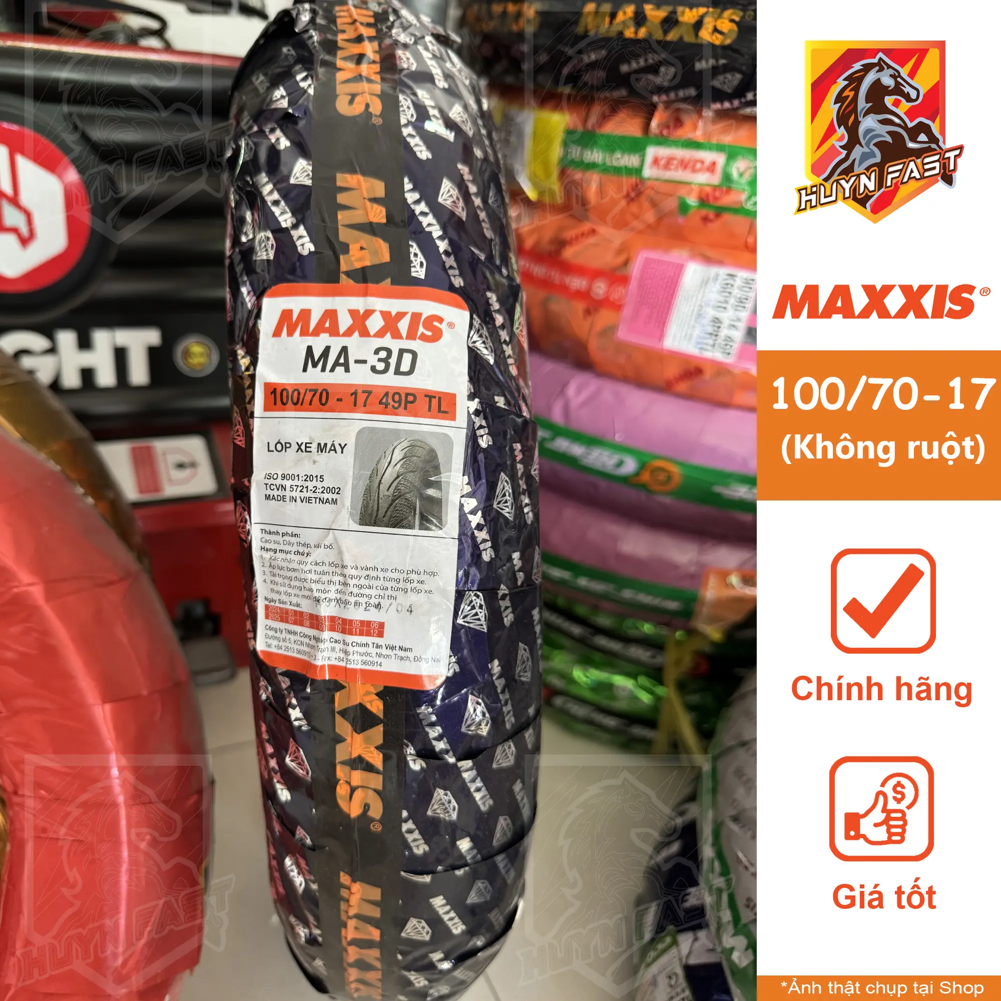 Vỏ Lốp xe MAXXIS Gai Kim Cương 100/70-17 TL Không ruột