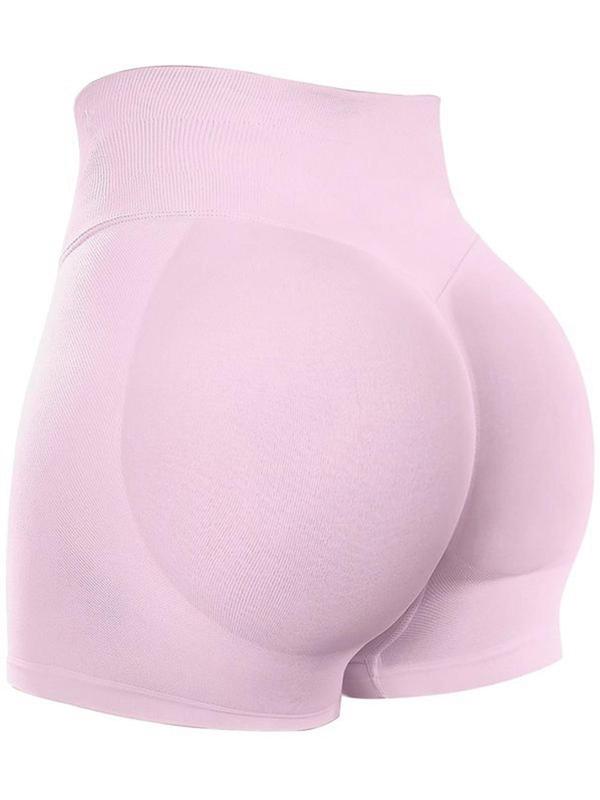 Women's Solid High Waist Gym Shorts, Casual Comfy Breathable Skinny Shorts for Yoga Gym Workout Running, Ladies Sportswear for All Seasons 5