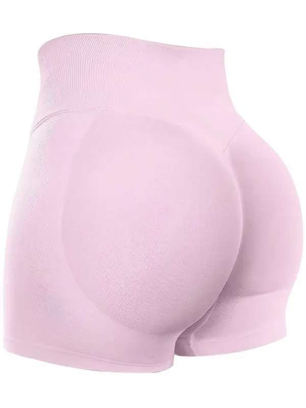 Women's Solid High Waist Gym Shorts, Casual Comfy Breathable Skinny Shorts for Yoga Gym Workout Running, Ladies Sportswear for All Seasons 5