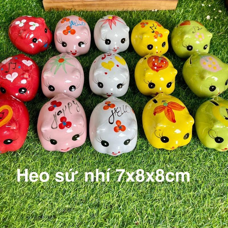 [ lỗ tròn] 1 Con Heo đầu tròn, Heo Sứ nhỏ Ống Tiết Kiệm Ống Heo Đựng Tiền