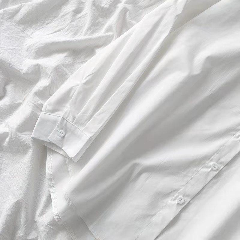 Áo Sơ Mi Trắng, Dành Cho Nam Và Nữ, Phong Cách Preppy Sinh Viên, Áo Sơ Mi Lông Cừu Dài Tay, Dáng Rộng Vừa Vặn, Thích Hợp Cho Mùa Thu, Phong Cách BF Cơ Sở, Được Các Khách Hàng Lặp Lại 909, Hàng Mới Về Năm 2025 6