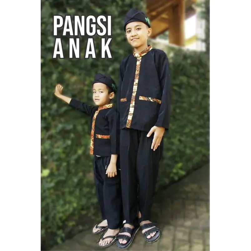 Baju Pangsi Anak Baju Tradisional Sunda Baju Stelan Adat Baju Setelan Sekolah Corak Batik