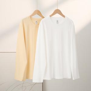 ブランド 230g  ピュアコットン Tシャツ メンズ&レディース ベースシャツ  カップルアウトライン ベースシャツ レギュラーショルダーコームドコットントップ