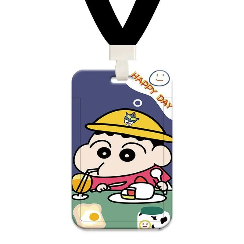 Chủ thẻ Shin Chan Bút Chì Màu, Bìa thẻ học sinh, Chủ thẻ ID, Bộ thẻ làm việc, Chủ thẻ chìa khóa xe Điện Vỏ bảo vệ, Móc chìa khóa, Dây buộc 7