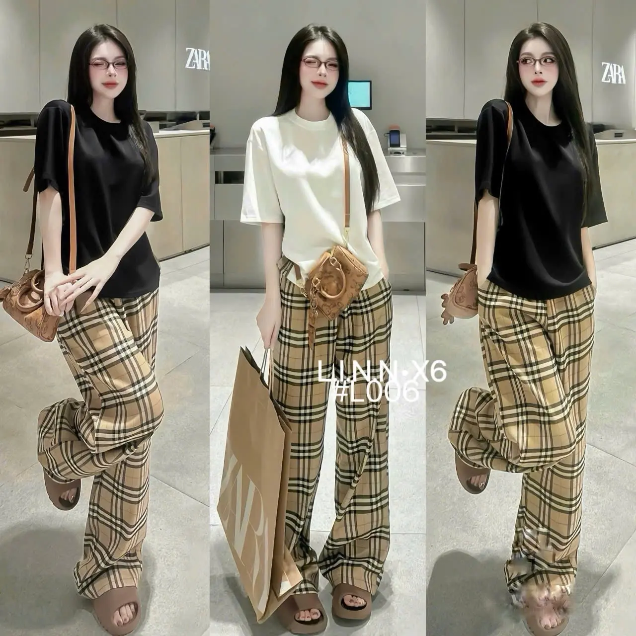 Set áo thun cotton mix quần xuông siêu sang