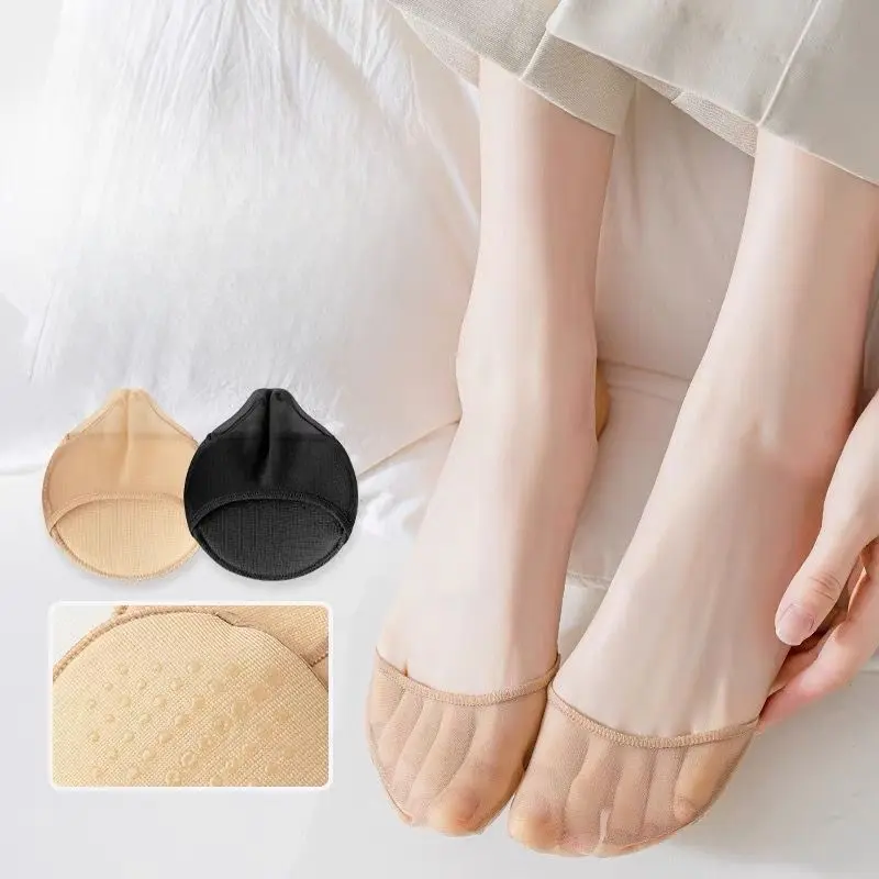 Ladies' Spring and Summer Thin Invisible Half Palm Socks with Adhesive Dots for Anti Slip High Heels and Socks