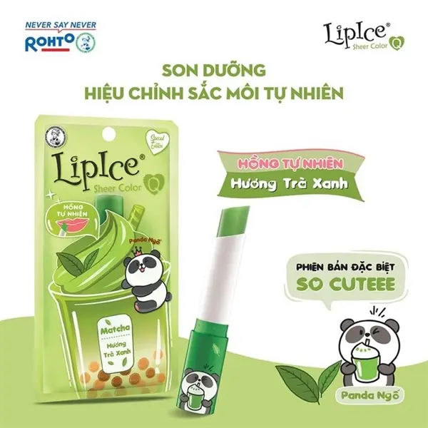 Son dưỡng LipIce matcha hương trà Xanh #Hồng tự nhiên