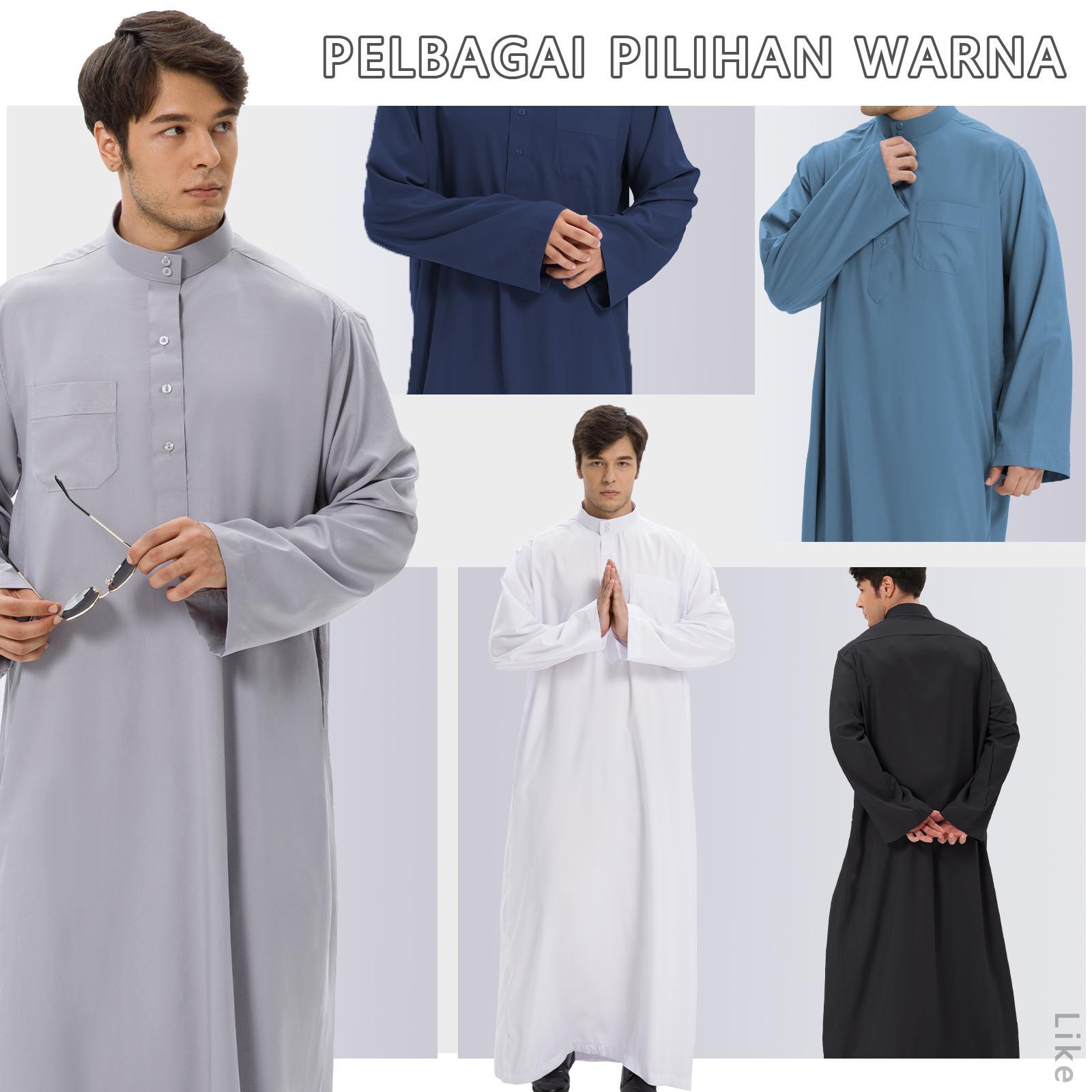 A-Jubah Muslim Pria Premium Lengan Panjang Lengan Pendek DEWASA ANAK-ANAK Jubah Slimfit Gamis Pria Busana Muslim Jubba Alfaan Jubah Alzan Hitam Putih Gamis Saudi