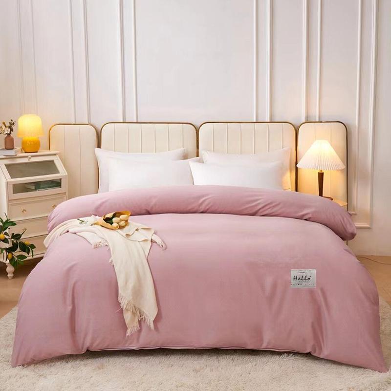 Product Introduction of Pure cotton piece solid color cover, 150x200x230 thick brushed single person double duvet cover 13