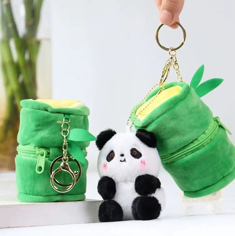 MÓC KHOÁ GẤU TRÚC ỐNG TRE MINI CUTE ĐÁNG IU HOT TREND
