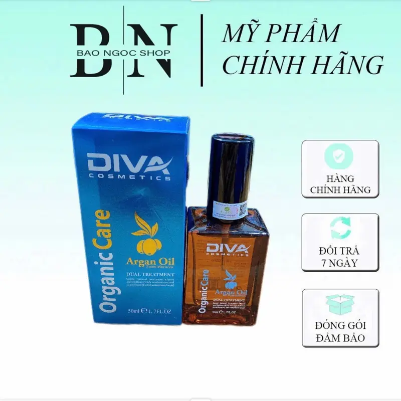 Tinh dầu dưỡng tóc uốn Diva Argan Oil 50ml chính hãng giữ nếp bóng mượt 0