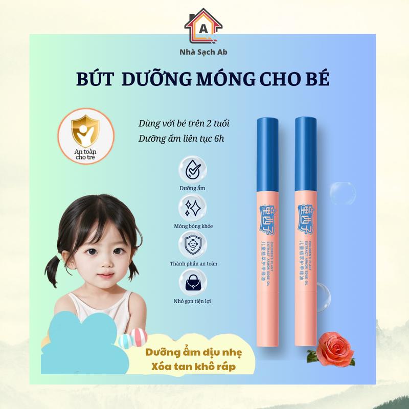 NHÀ SẠCH AB Bút Dưỡng Móng Tay Dầu Dưỡng Móng Bổ Sung Dưỡng Ẩm Keratin Giữ Móng Luôn Mềm Mại Dùng Được Cho Mẹ Và Bé