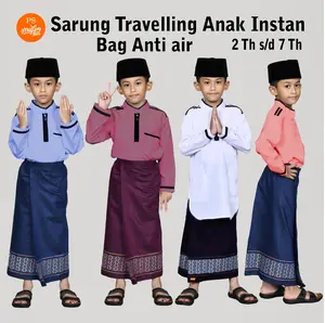 PS Muslim Store Sarung Anak Instan Laki Laki Travelling Bag Praktis Model Rok Umur 1th-7th Premium Souvenir Kado Sholat Sarung Instan Samping Anak 6-7 Tahun Sarung Tenun Panghegar Motif Tenun Dobby Ketupat Panjang 50-65cm - Celana - Koko