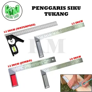 SIKU TUKANG PENGGARIS SIKU TUKANG GARISAN SIKU TUKANG JUMBO TEBAL 10 INCH 12 INCH WATERPASS