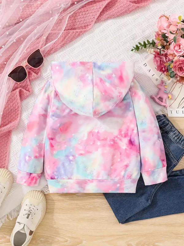 Girl's Unicorn Print Hoodie, Cute Long Sleeve Hooded Pullover for Spring & Fall, Kids Clothes for Daily Wear 1