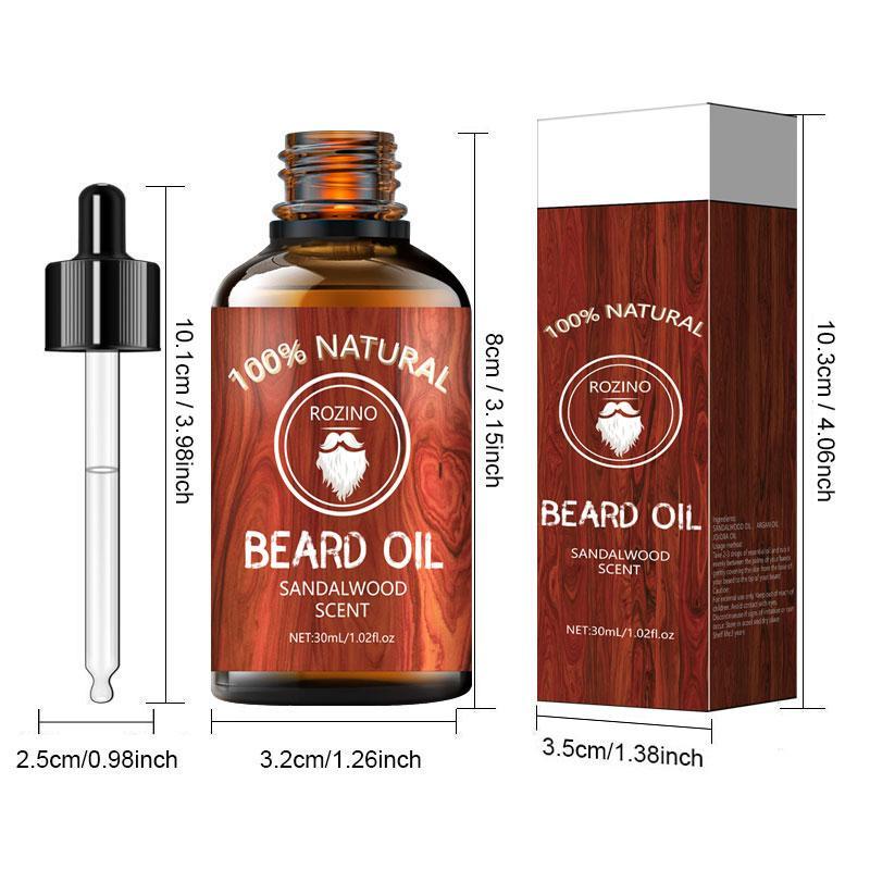 Product Introduction of 30ml Sandalwood Scented Beard Oil, Hydrating Beard Care Oil for Men, Anti-frizz Beard Styling Product 1