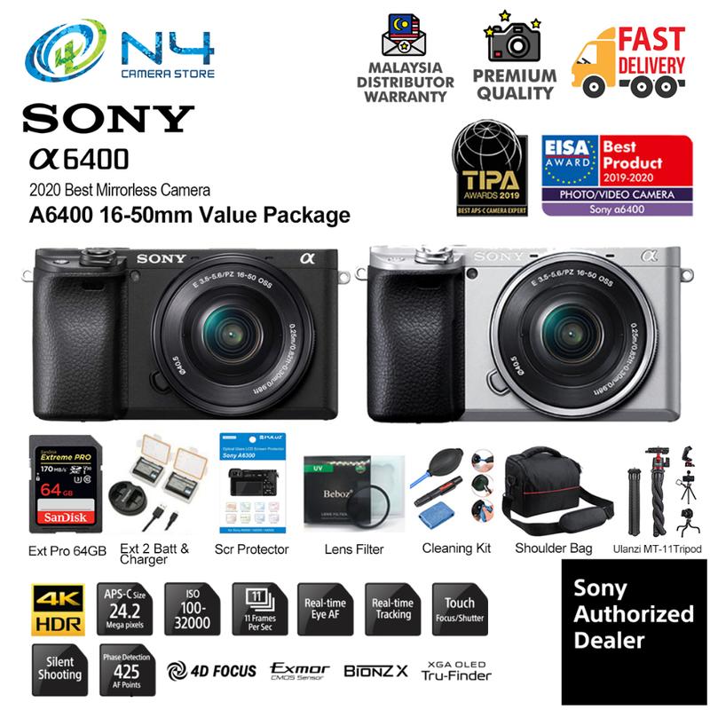  Sony a6400 A6400 Mirrorless Digital Camera With Lens  16-50mm & Body    1+1 Year Sony Malaysia Warranty   