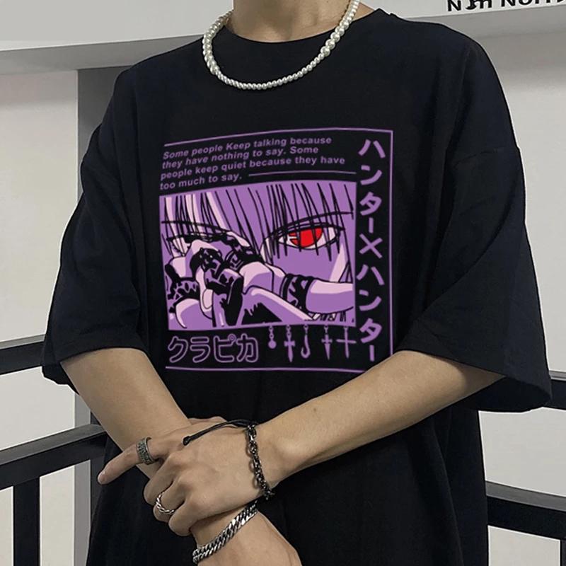 [COD]Áo phông anime Nhật Bản Hunter X Hunter dành cho nam giới, phim hoạt hình Kawaii, Gothic, Killua, Graphic Tees, Manga, Harajuku , áo phông unisex 0