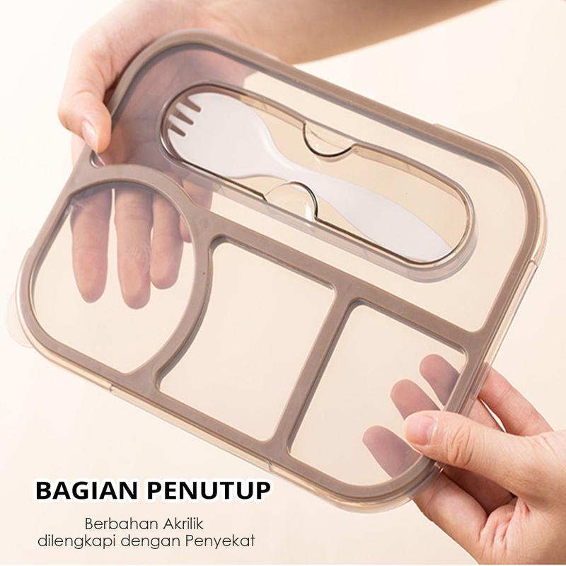 LUNCH BOX 3 & 4 SEKAT FREE SPORK I LUNCH BOX BPA FREE I KOTAK BEKAL DENGAN SEKAT 3