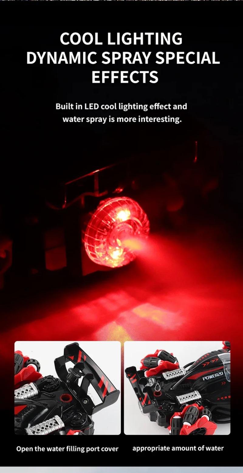 Product Introduction of 2.4G Remote Control Car Children's Toy Stunt Spray Car RC High-speed Off-road 4WD Light Music Drift Racing Birthday Gift 3