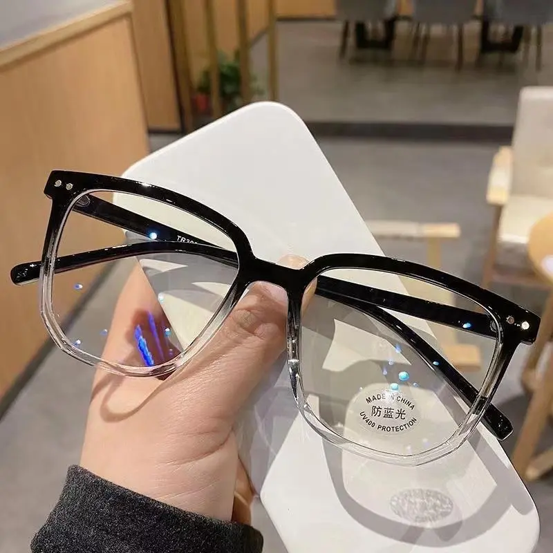 Kính Mắt Nữ, Phong Cách Thời Trang Hàn Quốc, Ngoại Cỡ, Vuông, Gọng Trong, Chống Bức Xạ