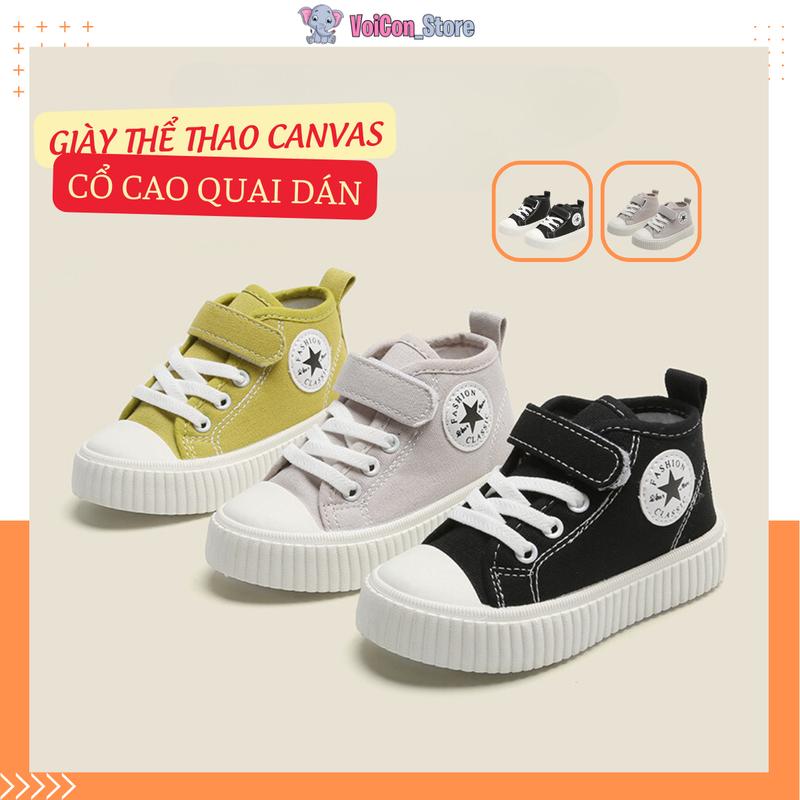 Giày Thể Thao Vải Cho Bé - Giày Canvas Cổ Cao Thời Trang Hàn Quốc Cho Trẻ Em 1-8 Tuổi(hdA1)