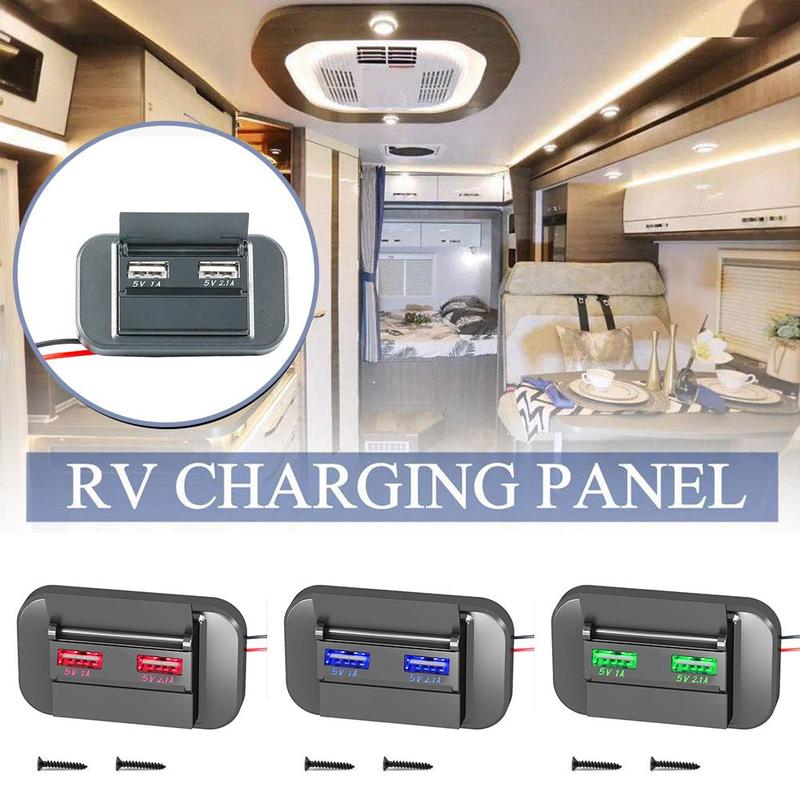Product Introduction of Car 5V/1A 5V/1.5A PD 2 USB Port Fast Charger Socket Power Charge Outlet Panel D0J8 59