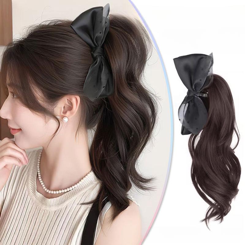 Tóc Giả Nữ Kẹp Lấy Thắt Nơ Tóc Mô Phỏng Tóc Đuôi Ngựa Và Gợn Sóng Trông Tự Nhiên Và Bồng Bềnh Tóc Giả Bện Tóc Cong